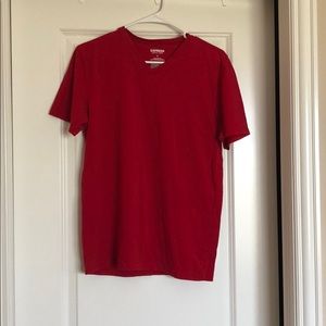 Red stretch v-neck Express shirt